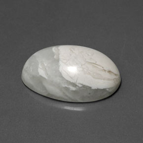 10.33캐럿 천연 회백색 하울라이트, 타원형 컷, 18.3×13.4 mm, 불투명체