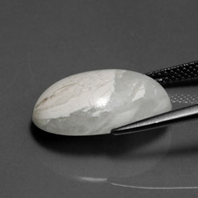 10.33캐럿 천연 회백색 하울라이트, 타원형 컷, 18.3×13.4 mm, 불투명체