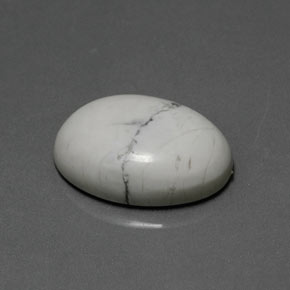 8.27캐럿 천연 회백색 하울라이트, 타원형 컷, 16.3×12.5 mm, 불투명체