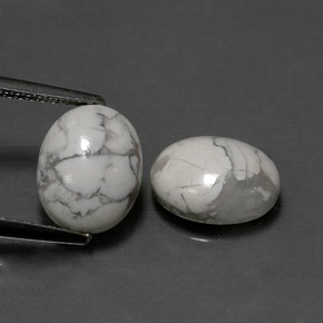 캐럿 천연 회백색 하울라이트 보석, 타원형 컷, 10.1×8 mm, 불투명체