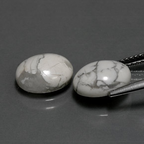 캐럿 천연 회백색 하울라이트 보석, 타원형 컷, 10.1×8 mm, 불투명체