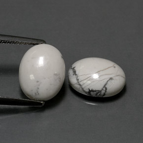 캐럿 천연 회백색 하울라이트 보석, 타원형 컷, 10.1×8 mm, 불투명체