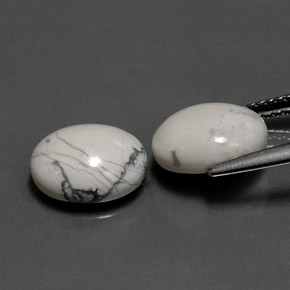 캐럿 천연 회백색 하울라이트 보석, 타원형 컷, 10.1×8 mm, 불투명체
