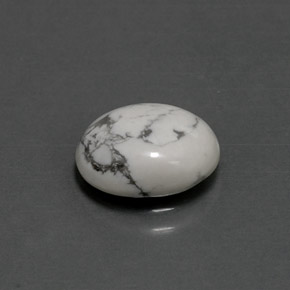 2.41캐럿 천연 회백색 하울라이트, 타원형 컷, 10.4×8.4 mm, 불투명체