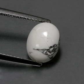 2.60캐럿 천연 회백색 하울라이트, 타원형 컷, 10×8 mm, 불투명체