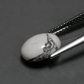 2.60캐럿 천연 회백색 하울라이트, 타원형 컷, 10×8 mm, 불투명체