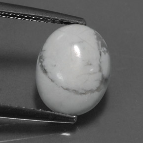 2.49캐럿 천연 회백색 하울라이트, 타원형 컷, 10.1×8 mm, 불투명체