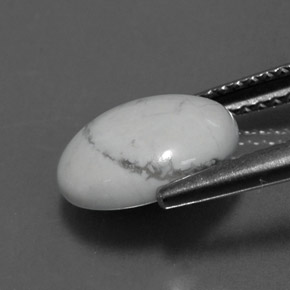2.49캐럿 천연 회백색 하울라이트, 타원형 컷, 10.1×8 mm, 불투명체