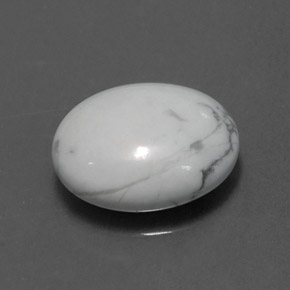 2.55캐럿 천연 회백색 하울라이트, 타원형 컷, 10.1×8.1 mm, 불투명체
