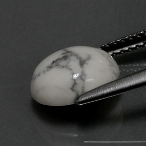 2.24캐럿 천연 회백색 하울라이트, 타원형 컷, 불투명체