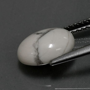 2.60캐럿 천연 회백색 하울라이트, 타원형 컷, 불투명체