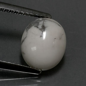2.30캐럿 천연 회백색 하울라이트, 타원형 컷, 9.5×7.9 mm, 불투명체