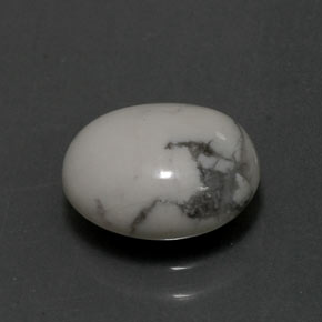 2.30캐럿 천연 회백색 하울라이트, 타원형 컷, 9.5×7.9 mm, 불투명체
