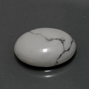 7.17캐럿 천연 회백색 하울라이트, 타원형 컷, 16×12.2 mm, 불투명체