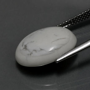 8.19캐럿 천연 회백색 하울라이트, 타원형 컷, 16×12.5 mm, 불투명체
