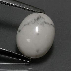 2.52캐럿 천연 회백색 하울라이트, 타원형 컷, 10.1×8 mm, 불투명체