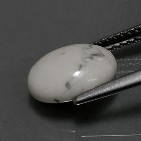 2.52캐럿 천연 회백색 하울라이트, 타원형 컷, 10.1×8 mm, 불투명체