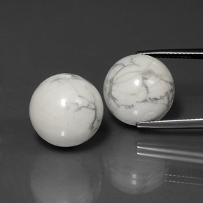 45.57캐럿 천연 회백색 하울라이트 보석, 구형 / 볼, 14.44 mm, 불투명체