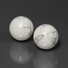 45.57캐럿 천연 회백색 하울라이트 보석, 구형 / 볼, 14.44 mm, 불투명체