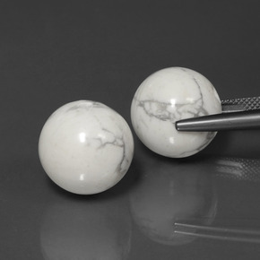 45.57캐럿 천연 회백색 하울라이트 보석, 구형 / 볼, 14.44 mm, 불투명체