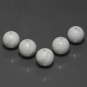 캐럿 천연 회백색 하울라이트 보석, 구형 / 볼, 12.59 mm, 불투명체