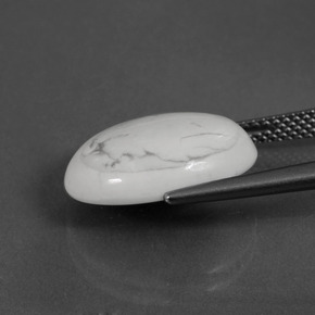 8.19캐럿 천연 회백색 하울라이트, 타원형 컷, 불투명체