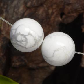 29.96캐럿 천연 여러 가지 빛깔의 흰색 하울라이트 보석, 구 / 공, 불투명체