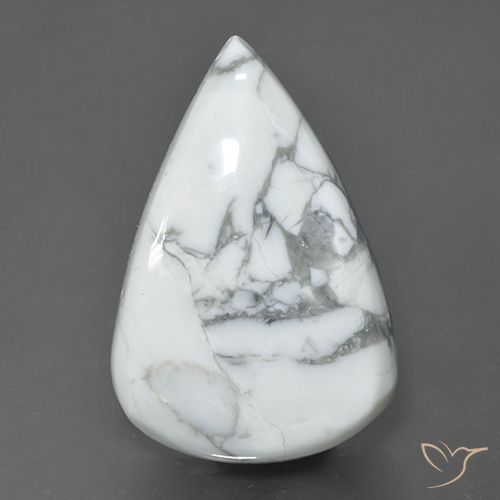 58.05ct 자연스러운 회백색 하울라이트, 배 모양, 불투명체