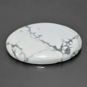 84.13캐럿 천연 여러 가지 빛깔의 흰색 하울라이트, 타원형 컷, 44×30.8 mm, 불투명체