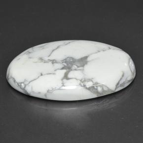 69.38캐럿 천연 여러 가지 빛깔의 흰색 하울라이트, 타원형 컷, 40.8×27.1 mm, 불투명체