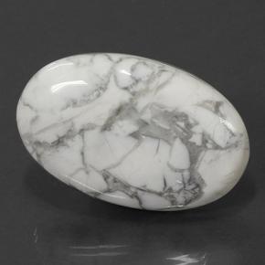 58.22캐럿 천연 회백색 하울라이트, 타원형 컷, 37×23.4 mm, 불투명체