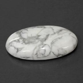 58.22캐럿 천연 회백색 하울라이트, 타원형 컷, 37×23.4 mm, 불투명체