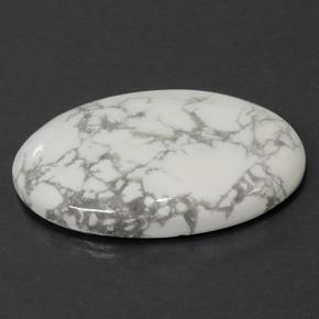 66.12캐럿 천연 여러 가지 빛깔의 흰색 하울라이트, 타원형 컷, 40.7×27.7 mm, 불투명체