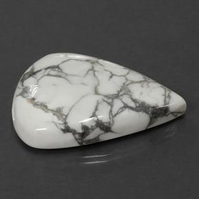 48.63캐럿 천연 회백색 하울라이트, 배 모양, 35.1×26.5 mm, 불투명체