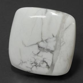 78.87캐럿 천연 회백색 하울라이트, 쿠션 컷, 33.2×33.1 mm, 불투명체