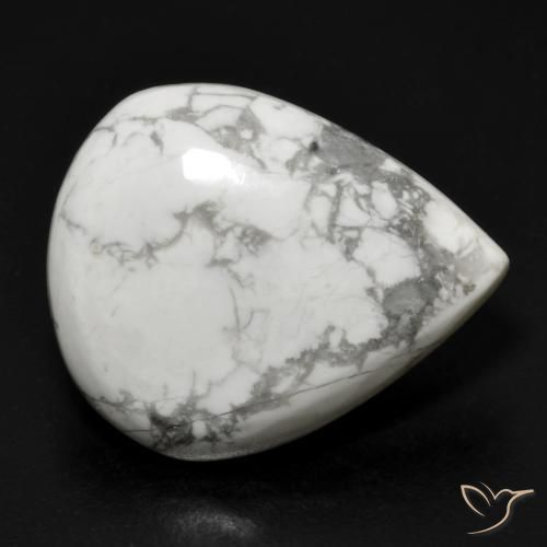 16.54ct 자연스러운 회백색 하울라이트, 배 모양, 불투명체