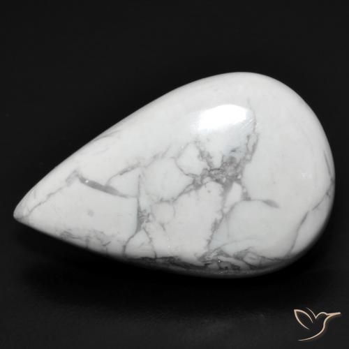 19.07ct 자연스러운 회백색 하울라이트, 배 모양, 불투명체