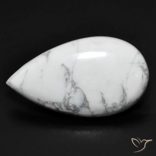 13.84ct 자연스러운 회백색 하울라이트, 배 모양, 불투명체