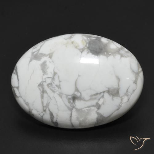 15.18ct 자연스러운 회백색 하울라이트, 타원형, 불투명체