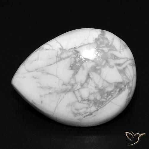 15.74ct 자연스러운 회백색 하울라이트, 배 모양, 불투명체