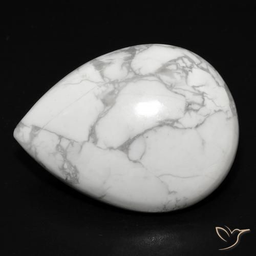 18.55ct 자연스러운 회백색 하울라이트, 배 모양, 불투명체