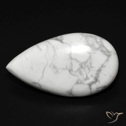 12.48ct 자연스러운 회백색 하울라이트, 배 모양, 불투명체