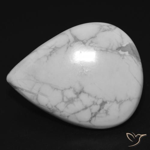 25.33ct 자연스러운 회백색 하울라이트, 배 모양, 불투명체