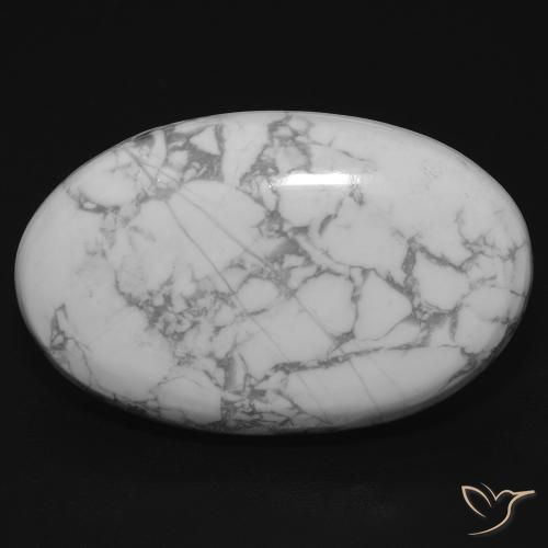 27.16ct 자연스러운 회백색 하울라이트, 타원형, 불투명체
