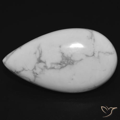 17.74ct 자연스러운 회백색 하울라이트, 배 모양, 불투명체