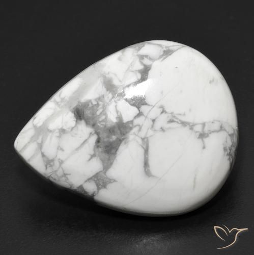 17.67ct 자연스러운 회백색 하울라이트, 배 모양, 불투명체