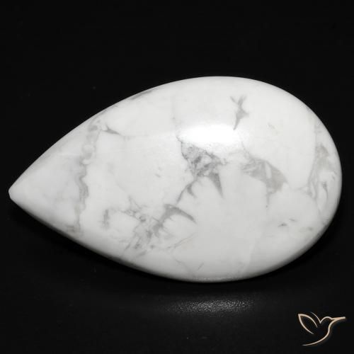 18.97ct 자연스러운 회백색 하울라이트, 배 모양, 불투명체