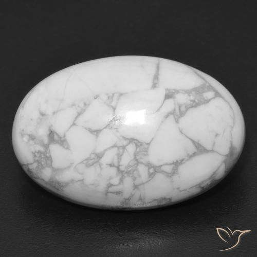 15.19ct 자연스러운 여러 가지 빛깔의 흰색 하울라이트, 타원형, 불투명체