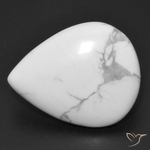 16.12ct 자연스러운 회백색 하울라이트, 배 모양, 불투명체