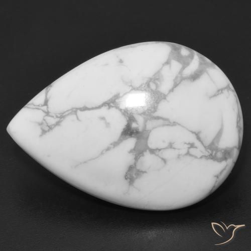15.90ct 자연스러운 회백색 하울라이트, 배 모양, 불투명체